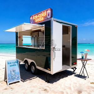 Remolque de Comida Móvil Personalizado, Remolque de Comida para Pizza y Shawarma, Remolque de Comida Estándar Estadounidense Vintage Personalizado con Baño - Product Image 1