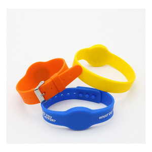 MIFARE Classic 1K(S50) 13,56 MHz RFID Pulsera de pulsera ajustable de silicona - Product Image 5