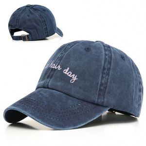 Casquettes de baseball vintage en coton non structuré à 6 panneaux avec boucle métallique, logo brodé personnalisé, effet délavé et vieilli, style Dad Hat, vente en gros - Product Image 2