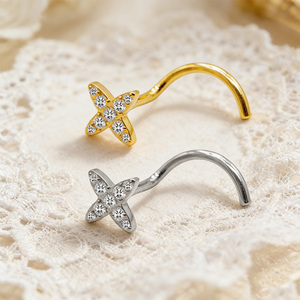 Gaby 1 Adet ASTM-F136 Titanyum Burun Çivisi Kübik Zirkon Vücut Takısı Trend 20G Kadınlar İçin Piercing Burun Titanyumu - Product Image 5