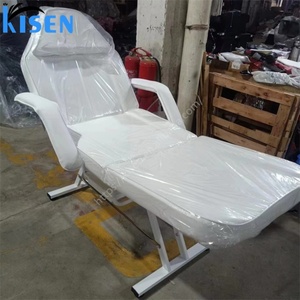 KISEN Hot Sale Massage Table Portable Massage <b>Bed</b> <b>Backrest</b> Adjustable Salon Spa <b>Bed</b> 2 Section Folding White - Product Image 5