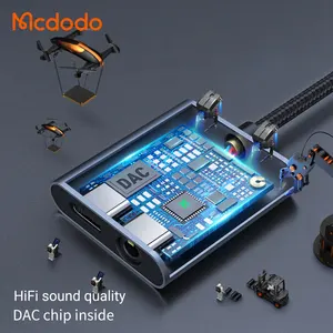 Mcdodo مصنع USB نوع C إلى DC3.5 mm جاك سماعة الرأس + نوع C 60W PD شحن سريع 2 في 1 المحمول المستخدمة كابل محول الصوت