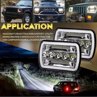 Barra de Luz LED Cuadrada de 7 Pulgadas 4x4 para Auto, 24V, Todoterreno, Foco de Trabajo, Faros Antiniebla para Camioneta SUV