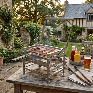 Griglie BBQ Portatili Pieghevoli per Esterni, <span class=keywords><strong>Barbecue</strong></span> <span class=keywords><strong>a</strong></span> Carbone in Acciaio Inox 304, Regolabili per Spiaggia, Feste e Eventi Gastronomici - Product Image 1