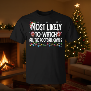 Camiseta con diseño navideño para quienes son más propensos a ver todas las partidas de fútbol - Product Image 3