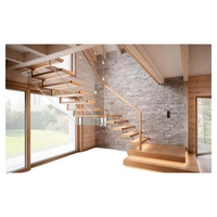 Escalier droit moderne en acier galvanisé pour villa extérieure haut de gamme Prima Wholesale, grandes marches, garde-corps en verre, durable, prix abordable