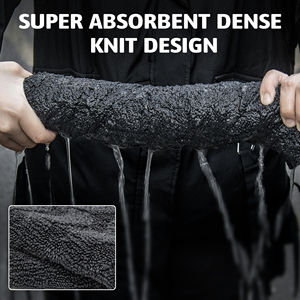 Serviette de <span class=keywords><strong>lavage</strong></span> et de séchage de voiture Greenfound en microfibre de haute qualité, double face, sans bord, gris foncé, douce, confortable, séchage rapide, absorbante - Product Image 4
