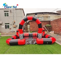 Piste de course gonflable à impression de logo personnalisée, piste gonflable quad de kart stimulant