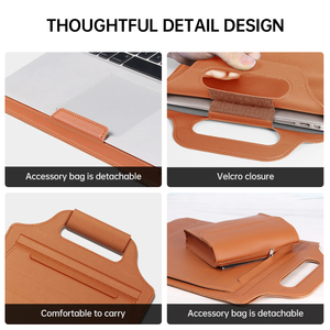 2025 Dunne Pu Lederen Laptop Hoes Koffer Zakelijke Notebook <span class=keywords><strong>Computer</strong></span> Waterdichte Tas Beschermhoes Aktetassen - Product Image 5