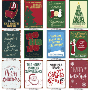 <span class=keywords><strong>Vintage</strong></span> Giáng Sinh Vui Vẻ Kim Loại Đăng Tường Trang Trí Cho Nhà Câu Lạc Bộ Bar Tin Đăng Trang Trại Tươi Giáng Sinh Cây Tin Tấm Gia Đình Đăng - Product Image 4