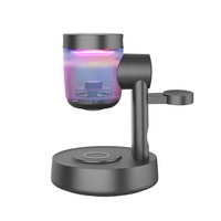 Chargeur sans fil magnétique 25W pour téléphone, montre et écouteurs, avec lumière RGB ambiante, charge rapide, qualité supérieure Anfuyou 5-en-1.