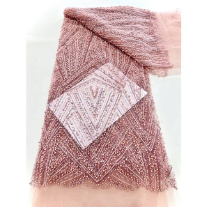 Cuentas <span class=keywords><strong>de</strong></span> lujo Bonito vestido francés <span class=keywords><strong>de</strong></span> <span class=keywords><strong>boda</strong></span> para mujer Hermosa secuencia Encaje <span class=keywords><strong>de</strong></span> red con cuentas bordadas Vestido <span class=keywords><strong>de</strong></span> novia <span class=keywords><strong>civil</strong></span> con cuentas - Product Image 4