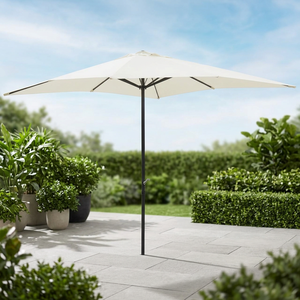 Ombrellone da Giardino Moderno 3x3m Color Ecru, Stile Contemporaneo, Copertura per Spiaggia e Patio, Palo in Acciaio, Telaio in Acciaio, per Uso Esterno in Palestre e Hotel - Product Image 2