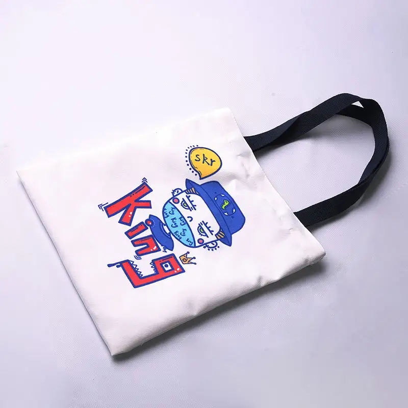 Fashion personalized printed polyester canvas wholesale tote bags for shopping