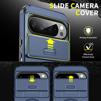 Coque de protection avec anneau support et cache-caméra coulissant pour Google Pixel 11 Pro XL, 10 Pro XL, Pixel 9 Pro XL, 11, 10A, 9A, 8, 8A
