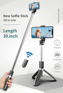 Trépied télescopique <span class=keywords><strong>L02</strong></span> de 1 mètre, télécommande, bâton de <span class=keywords><strong>selfie</strong></span> rotatif à 360° avec support, 196g - Product Image 2