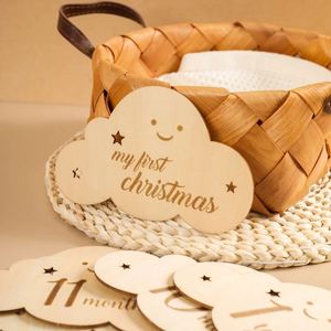 Juego de 8 Tarjetas de Madera para Bebés, con Forma de Nube, Accesorios para Fotografía de Recién Nacidos, Tarjetas de Meses, Pegatinas, Regalos - Product Image 4