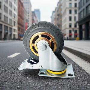 <strong>3</strong>-inch Lightweight Swivel Casters with <strong>Rubber</strong> <strong>Wheel</strong> Lock and Golden Swivel Casters with Lock - Product Image 5