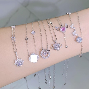 Joyería fina moda 18K oro Esmeralda Collar personalizado turquesa color piedra preciosa colgante collar de acero inoxidable mujeres - Product Image 1