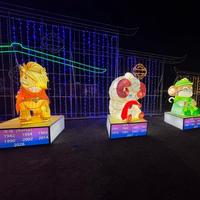 Ensemble de lanternes LED en forme de perroquet géant sur branche d'arbre, oiseaux colorés, imperméables, écologiques, pour festival de la lumière
