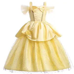 Meisje Belle Prinses Jurk Kinderen Schoonheid En Het Beest Kostuum Meisje Baby Kerst Prinses Verjaardagsfeest Fancy Dress 2-10 Jaar