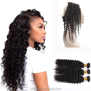 Top cabello humano peruano 3 visón paquetes de ofertas con 360 frontal Cierre de encaje peluca - Product Image 1