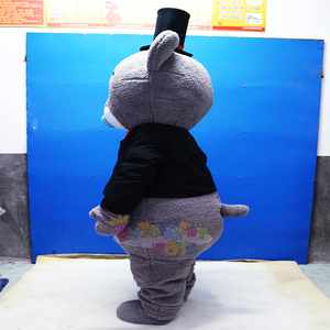 Costume de mascotte d'ours gris personnalisé, taille XL, robe rose, nœud, tenue de personnage de dessin animé, carnaval, fête commerciale, événement de la Saint-Valentin, marque - Product Image 5