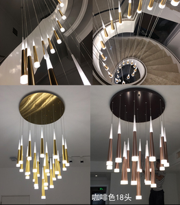 Acrílico ambos LED luz espiral <span class=keywords><strong>escalera</strong></span> Hotel personalizado pequeño oro moderno LED araña colgante Luz - Product Image 4