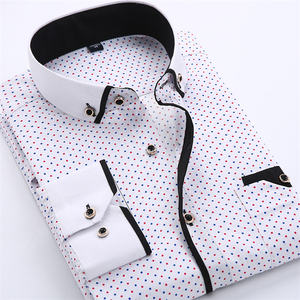 Nuovo <span class=keywords><strong>abito</strong></span> da <span class=keywords><strong>uomo</strong></span> aderente da <span class=keywords><strong>uomo</strong></span> camicia da <span class=keywords><strong>uomo</strong></span> con stampa camicia Casual sottile camicia a maniche lunghe - Product Image 2