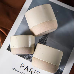 แก้วกาแฟเซรามิกสีเบจด้าน ขนาด 90 มล. 150 มล. 220 มล.  แบบไม่มีหูจับ สำหรับชงกาแฟหรือชาแบบกังฟู  รับสกรีนโลโก้ตามสั่ง - Product Image 4