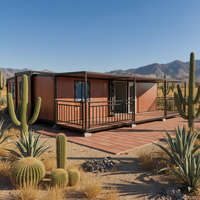Casa Contenedor Expandible de Lujo de 40 pies: Villa Prefabricada Contemporánea de 2-3 Dormitorios, Casa Móvil Moderna de Madera y Acero