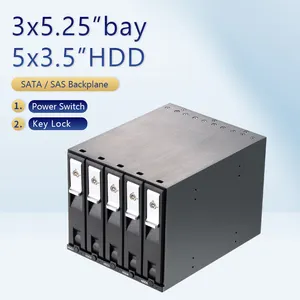 Unestech di alta qualità 5 Bay SATA Hot Swap Bay Docking Station in alluminio SAS disco rigido custodia per rack mobili