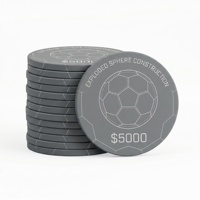 Jetons de poker en céramique personnalisés style terrain de football, 43 mm, 12 g, impression UV HD, jetons de casino haut de gamme, étui pour jetons de poker