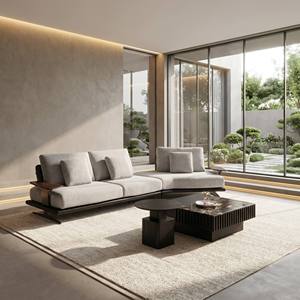 Fauteuil Modulaire Carré Moderne de Luxe avec Accoudoirs Élégants, Rembourrage en Tissu et Éponge, Idéal pour Villa et Appartement Design - Product Image 1