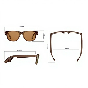 نظارات شمسية ذكية بيضاء لاسلكية بتقنية البلوتوث مضادة للضوء الأزرق مع سماعات رأس ومكبر صوت وموسيقى وتقنية الذكاء الاصطناعي، تصميم حسب الطلب - Product Image 5