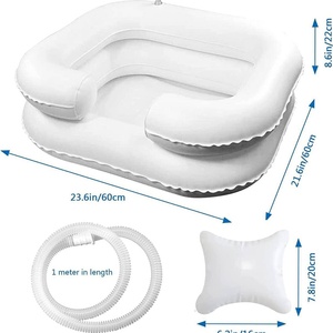 Factory Custom Portable Inflatable Hair Shampoo Wash Basin Inflatable Shampoo Basin White Inflatable Sink Shampoo Basin - Product Image 4