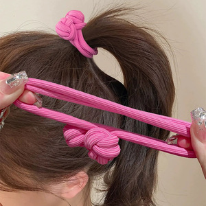 Élastique à cheveux pour queue de cheval, épaissi, noué, avec nœud, en tissu, pour usage quotidien, été 2024, origine Yiwu - Product Image 2