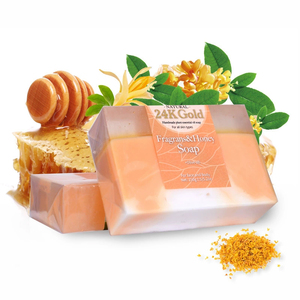 OEM 24K Gold Herbal Plant Essential Oil Soap Osmanthus & Honey Moisturizer Nourishing Bar For All Skin Types Pack of 3 soap - Product Image 2