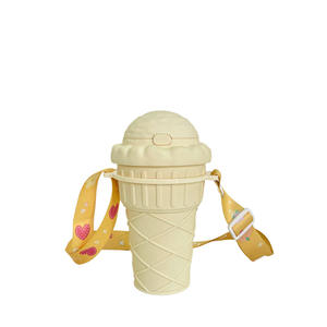 Vaso de Plástico para Helado con Diseño Creativo y Estético, con Boquilla de Succión y Pajita, Ecológico, Estilo de Dibujos Animados para Niños, con Correa Portátil - Product Image 3