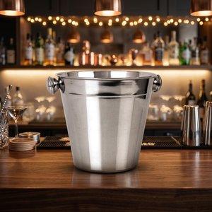 Cubo de hielo duradero de acero inoxidable con pinzas para tapa, diseño Floral clásico, capacidad de 10L para el hogar, Bar, fiesta, suministro al por mayor - Product Image 4
