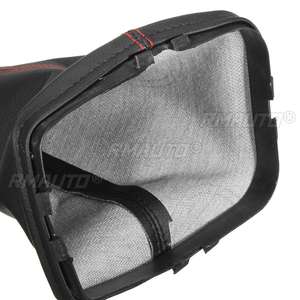 Funda Protectora para Palanca de Cambios de Coche, con Costuras Rojas, para VW GOLF 1997-2006 BORA 1998-2005, Piel Sintética Negra - Product Image 3