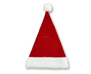 قبعة سانتا كلاس كلاسيكية حمراء بنمط شبكي من البوليستر المخملي، قابلة للتمدد، صديقة للبيئة، تُغسل يدويًا فقط، قماش سميك لتعزيز الدفء - Product Image 2