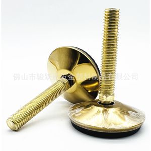 <b>Adjustable</b> Furniture <b>Leg</b> Gold Plated 50mm <b>Height</b> Brass Chair Support Foot With Rubber Pad Modern Design Easy Installation - Product Image 4