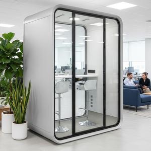Cabina telefónica para reuniones, cabina acústica insonorizada para estudio, oficina, cabina <span class=keywords><strong>de</strong></span> grabación, cabina <span class=keywords><strong>de</strong></span> trabajo silenciosa moderna a prueba <span class=keywords><strong>de</strong></span> sonido - Product Image 4