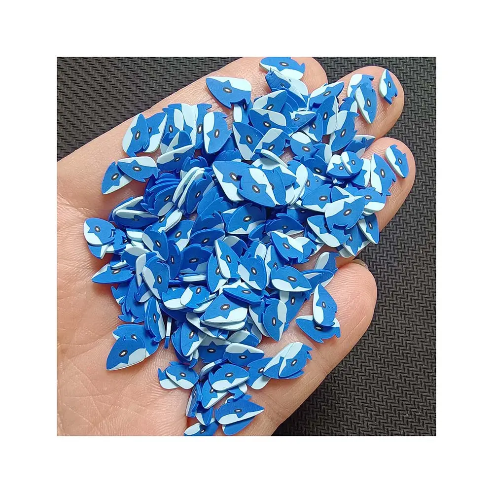 Hotsale Blu Forma di Squalo Argilla Spruzza per Slime Accessori in Argilla Polimerica Animale Fetta Arti Del Chiodo di Diy Della Decorazione Artigianato