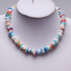 Natural Colored <b>Shell</b> Necklace Irregular Beads Clavicle Chain For Women Party Fashion Jewelry Yiwu Origin X0032 - Product Image 1