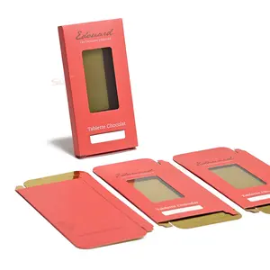 Food Grade Folding Carton <strong>Chocolate</strong> Tablet <strong>Boxes</strong> <strong>Custom</strong> Printed <strong>Chocolate</strong> bar Packaging Box With Window - Product Image 1