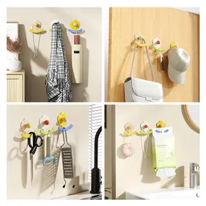 1Pcs Self-adhesive <b>Hook</b> Flower Door Wall <b>Hook</b> Child Heavy Load Rack <b>Kitchen</b> Bathroom Towel Key Clothes Hanging Rack Sticky <b>Hook</b> - Product Image 5