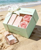 Coffret Cadeau de Parfum Fruité de Luxe pour Femme, Format Voyage Mini, Spray Longue Durée, Boîte Élégante Rose avec Nœud, Portable, OEM