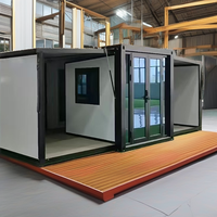 Maisons Conteneurs Pliantes Préfabriquées Intégrées à Double Aile Extensible Contemporaines 40 pieds 20 pieds pour Bureau Chambre Hôtel Export International